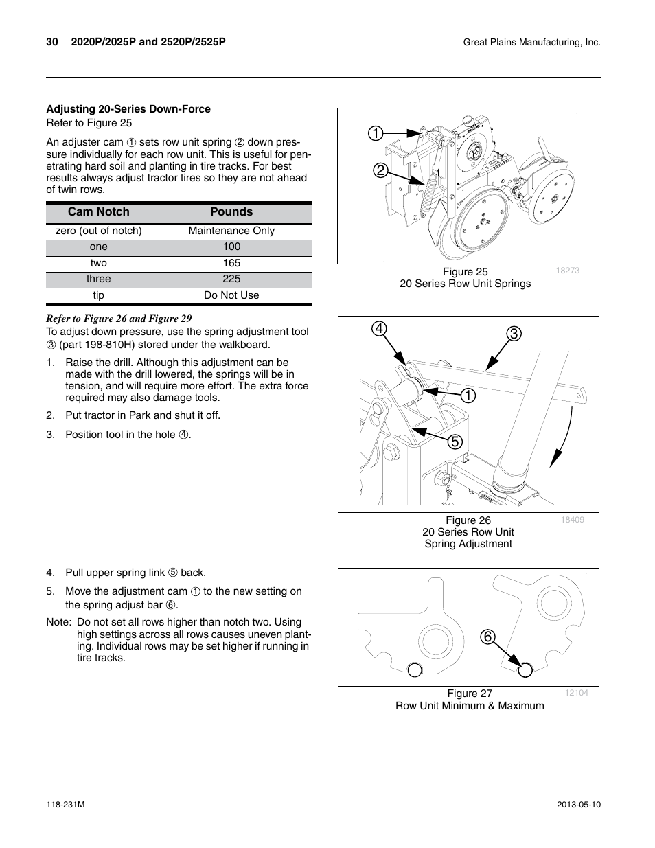 Adjusting 20-series down-force | Great Plains 2525P Operator Manual User Manual | Page 34 / 106