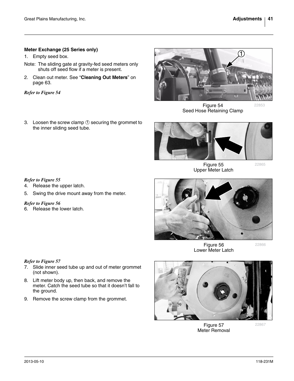 Meter exchange (25 series only) | Great Plains 2525P Operator Manual User Manual | Page 45 / 106