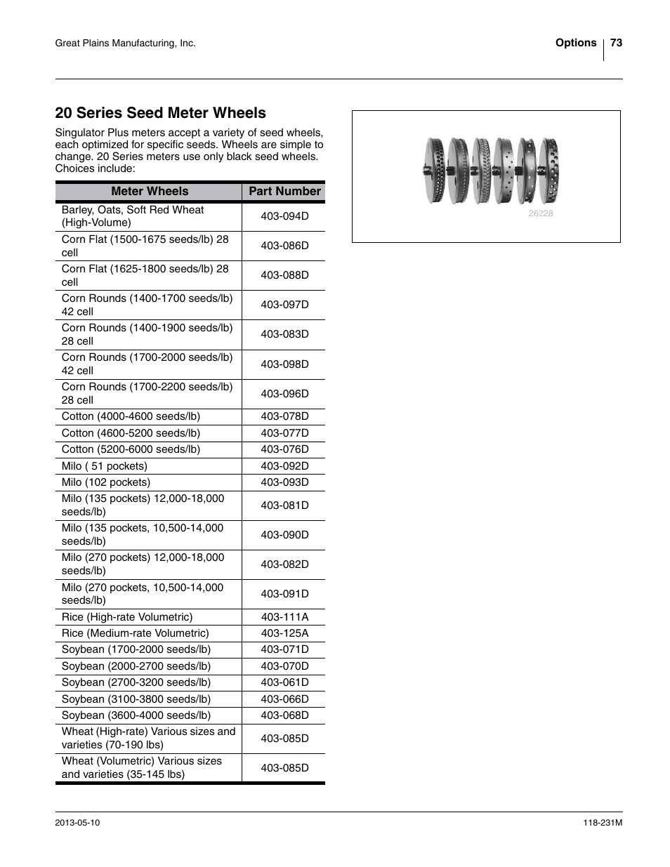 20 series seed meter wheels | Great Plains 2525P Operator Manual User Manual | Page 77 / 106