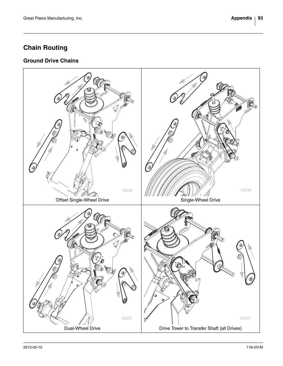 Chain routing, Ground drive chains | Great Plains 2525P Operator Manual User Manual | Page 97 / 106