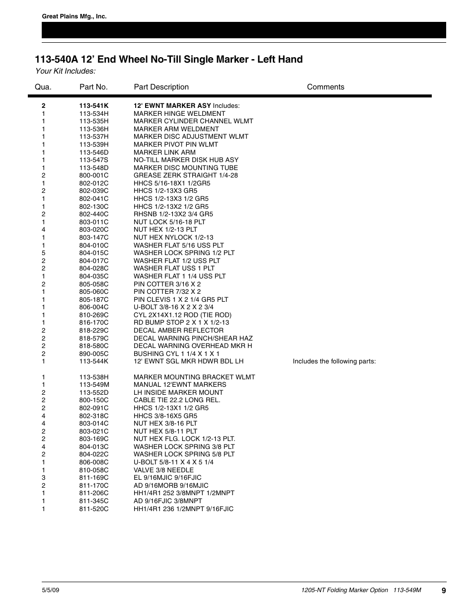 Great Plains 1205-NT Assembly Instructions User Manual | Page 9 / 10