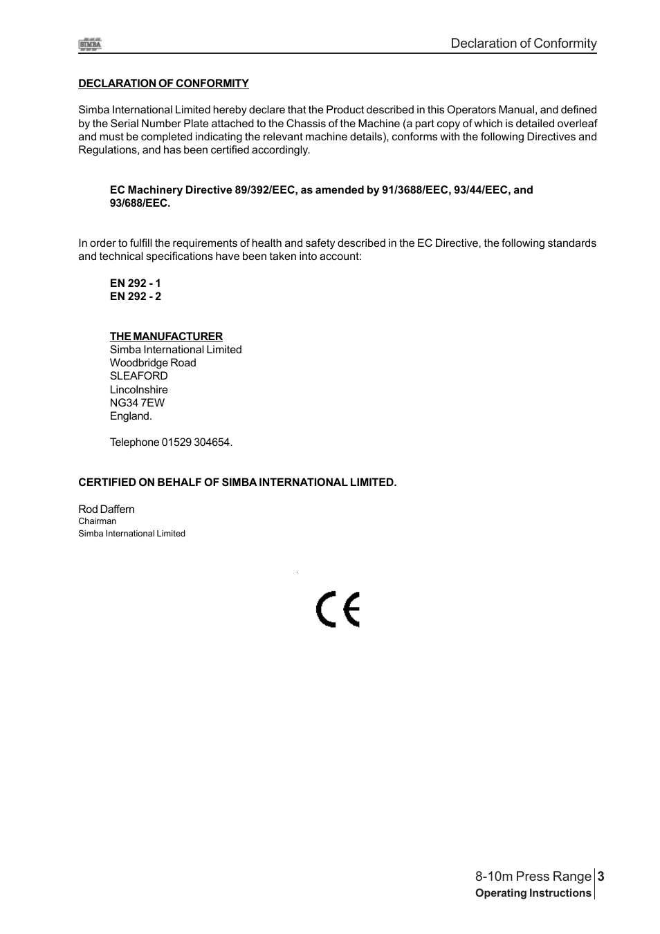 Great Plains 8-10m Press Range SN 180081540048 Operator Manual User Manual | Page 3 / 44