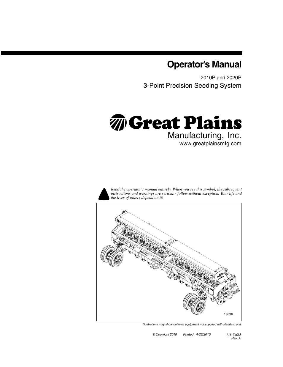Great Plains 2020P Operator Manual User Manual | 136 pages