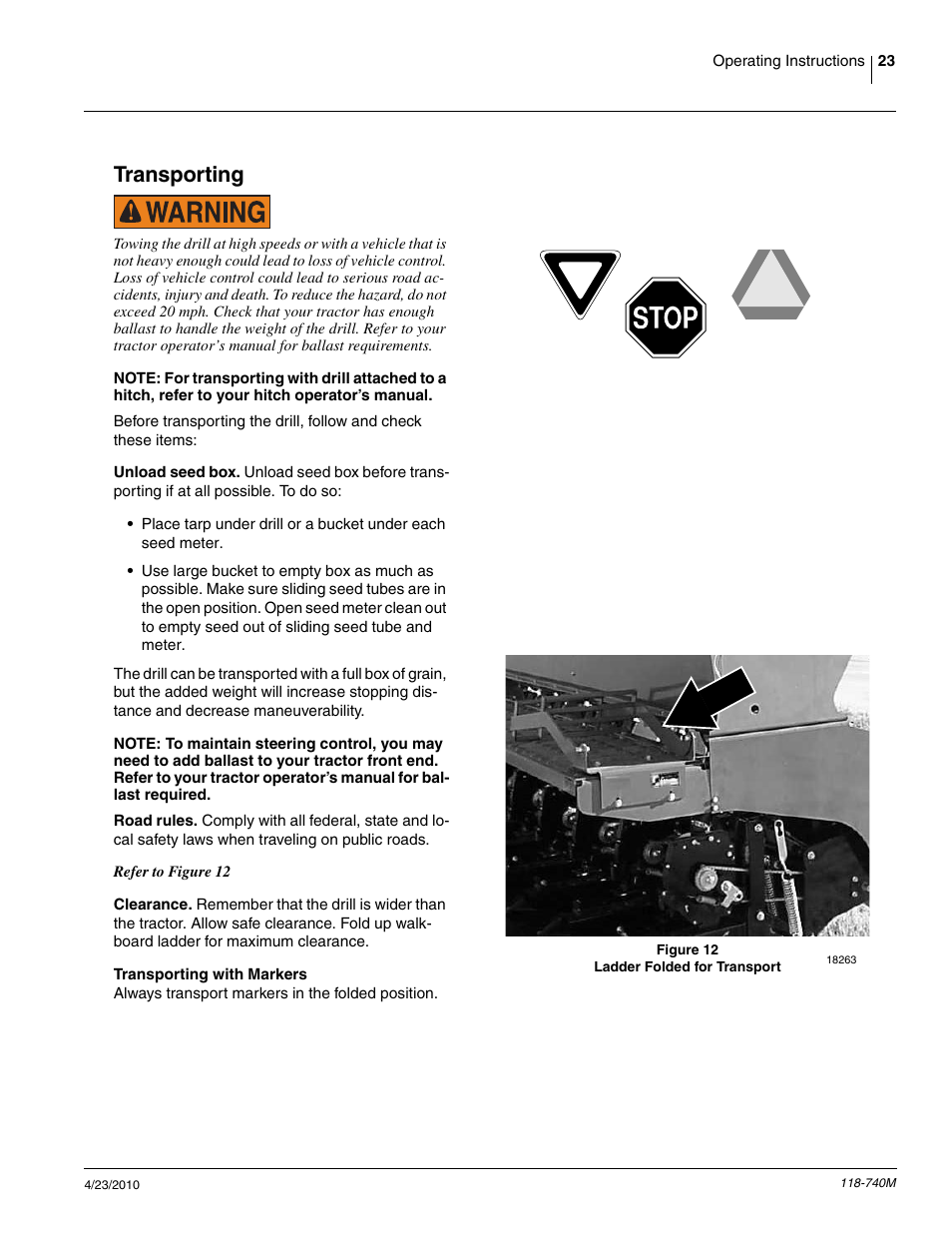 Transporting | Great Plains 2020P Operator Manual User Manual | Page 25 / 136