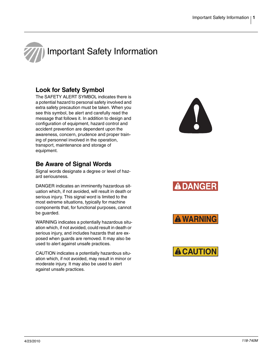 Important safety information, Look for safety symbol, Be aware of signal words | Great Plains 2020P Operator Manual User Manual | Page 3 / 136