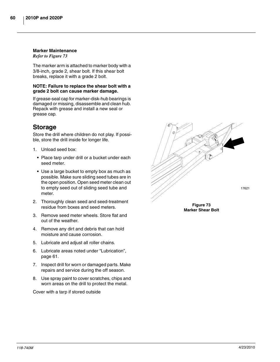 Storage | Great Plains 2020P Operator Manual User Manual | Page 62 / 136