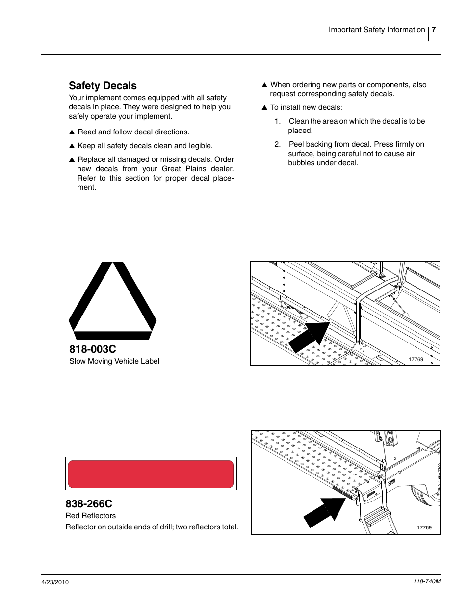 Safety decals, 003c, 266c | Great Plains 2020P Operator Manual User Manual | Page 9 / 136