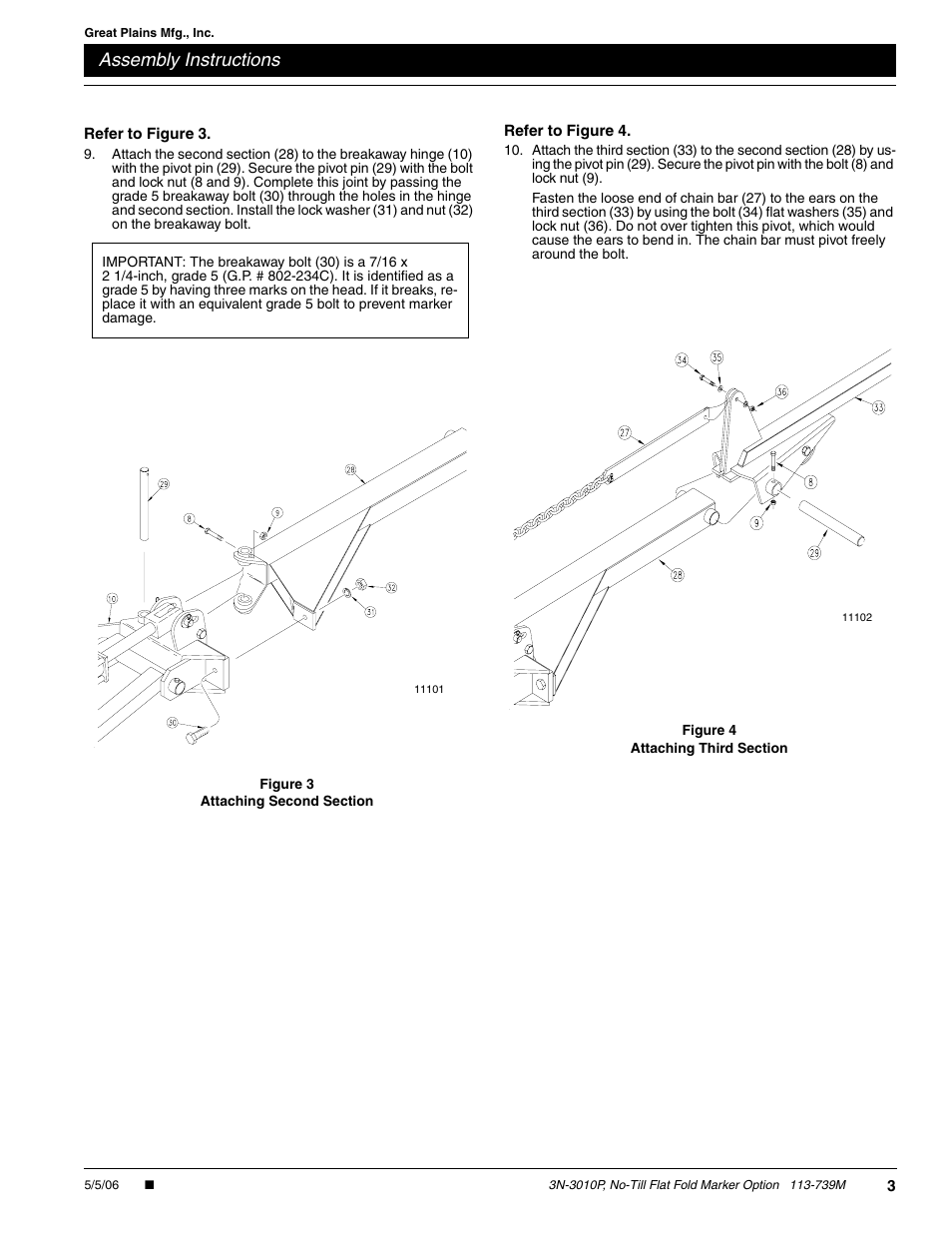 Assembly instructions | Great Plains 3N-3010P Assembly Instructions User Manual | Page 3 / 9