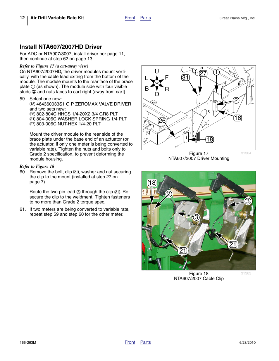 Install nta607/2007hd driver | Great Plains VARIABLE RATE KIT Operator Manual User Manual | Page 12 / 22