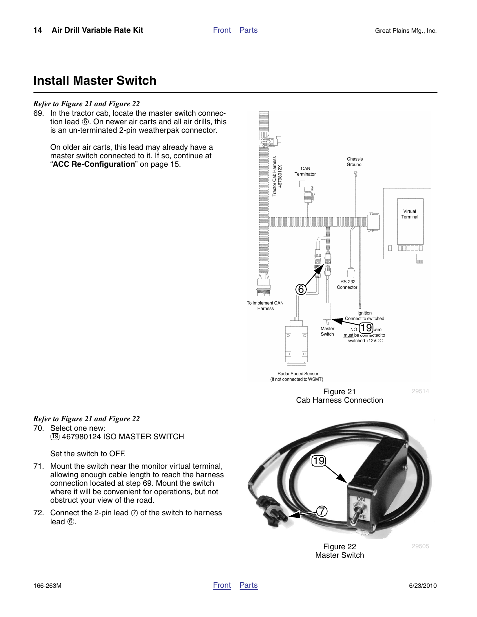 Install master switch | Great Plains VARIABLE RATE KIT Operator Manual User Manual | Page 14 / 22