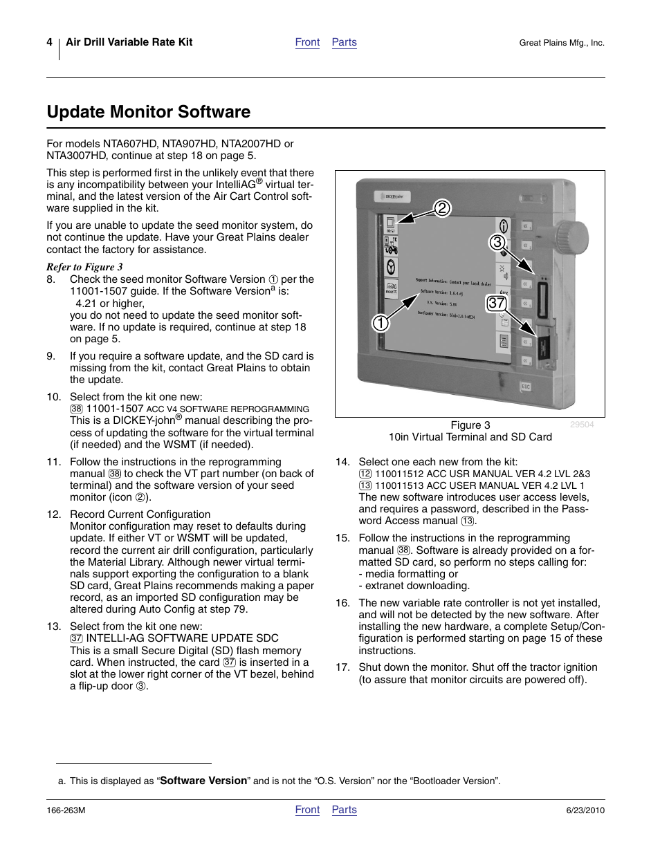 Update monitor software | Great Plains VARIABLE RATE KIT Operator Manual User Manual | Page 4 / 22
