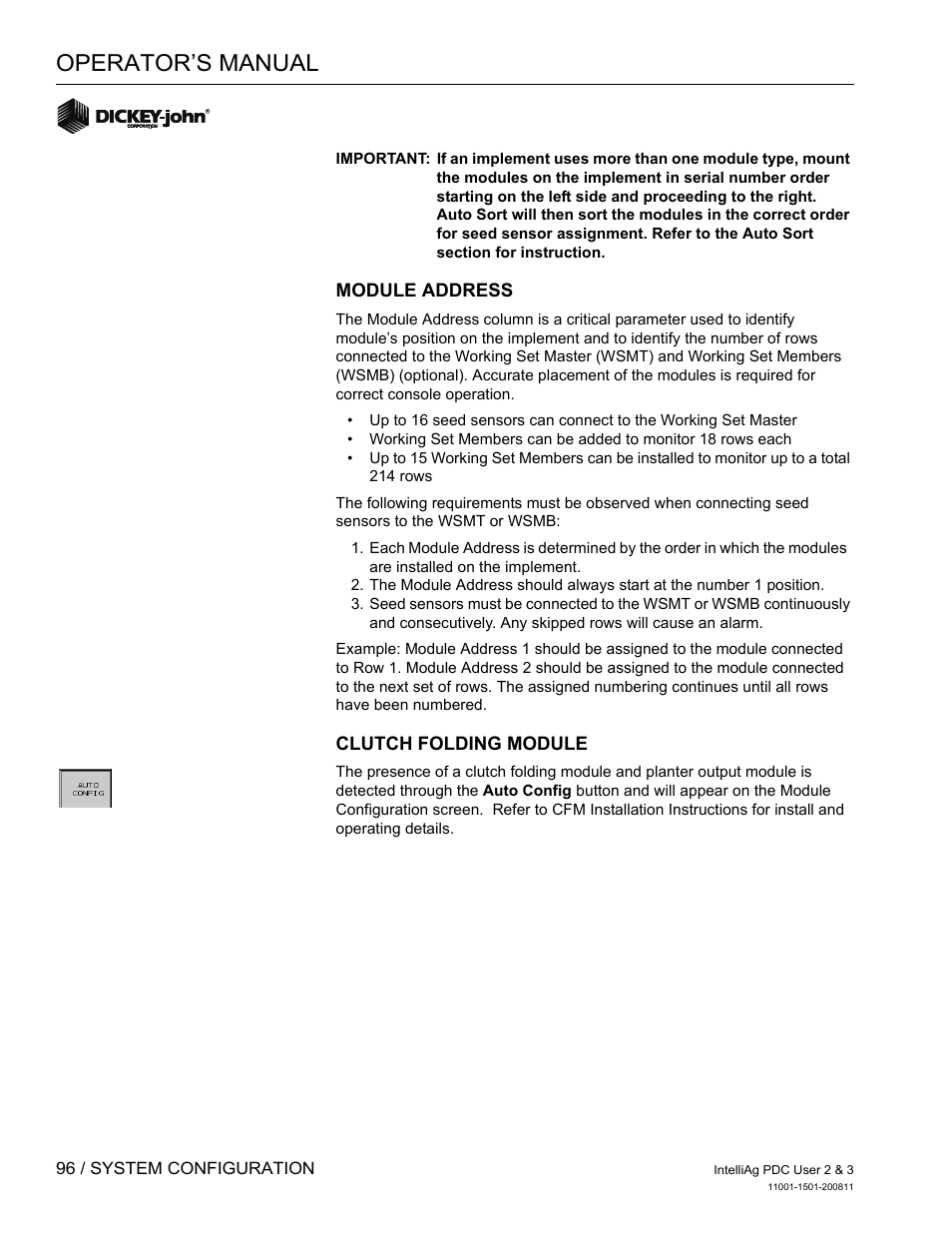 Operator’s manual | Great Plains DICKEY-john IntelliAg Planter-Drill Control L3 User Manual | Page 104 / 185