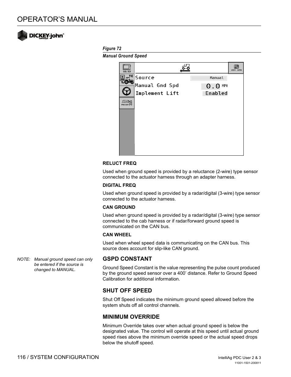 Operator’s manual | Great Plains DICKEY-john IntelliAg Planter-Drill Control L3 User Manual | Page 124 / 185