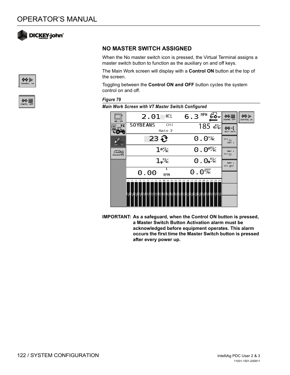 Operator’s manual | Great Plains DICKEY-john IntelliAg Planter-Drill Control L3 User Manual | Page 130 / 185