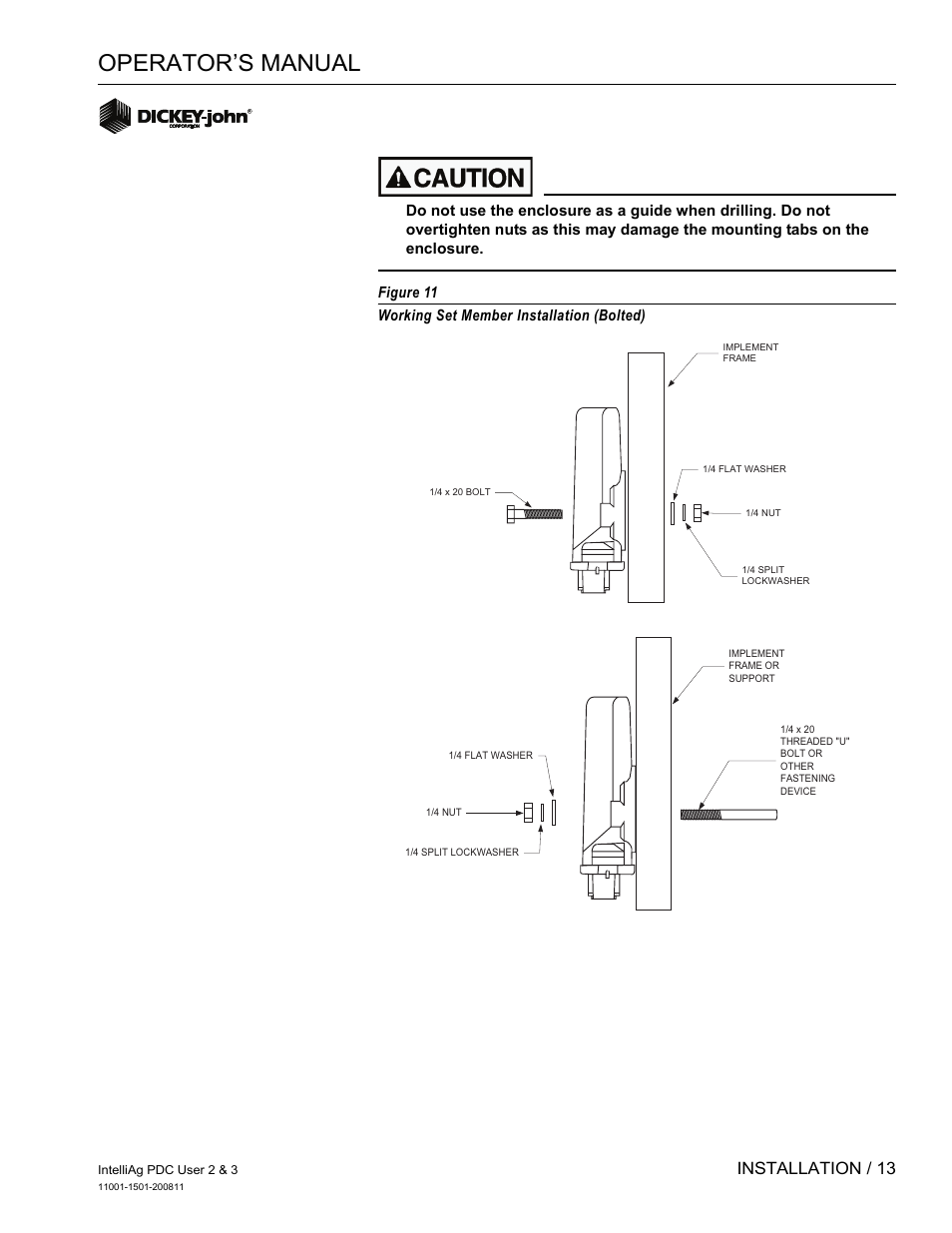 Operator’s manual, Installation / 13 | Great Plains DICKEY-john IntelliAg Planter-Drill Control L3 User Manual | Page 21 / 185