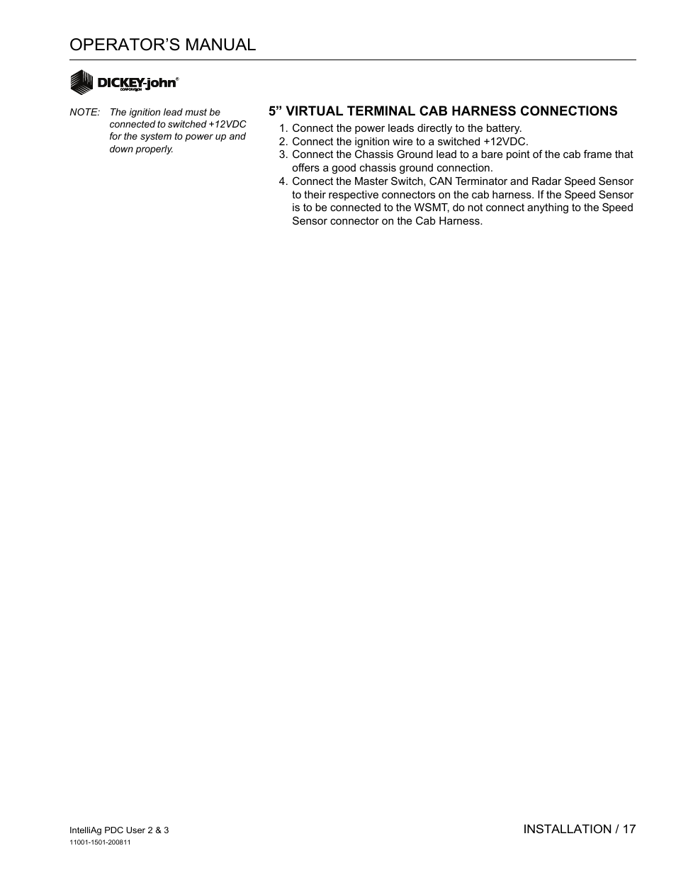 Operator’s manual | Great Plains DICKEY-john IntelliAg Planter-Drill Control L3 User Manual | Page 25 / 185