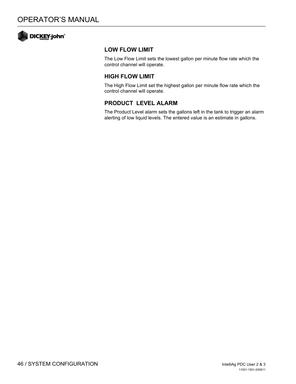 Operator’s manual | Great Plains DICKEY-john IntelliAg Planter-Drill Control L3 User Manual | Page 54 / 185