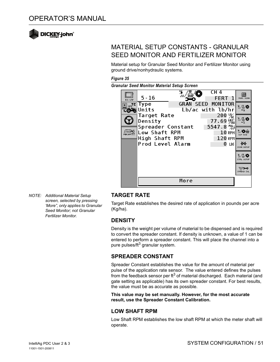 Operator’s manual | Great Plains DICKEY-john IntelliAg Planter-Drill Control L3 User Manual | Page 59 / 185