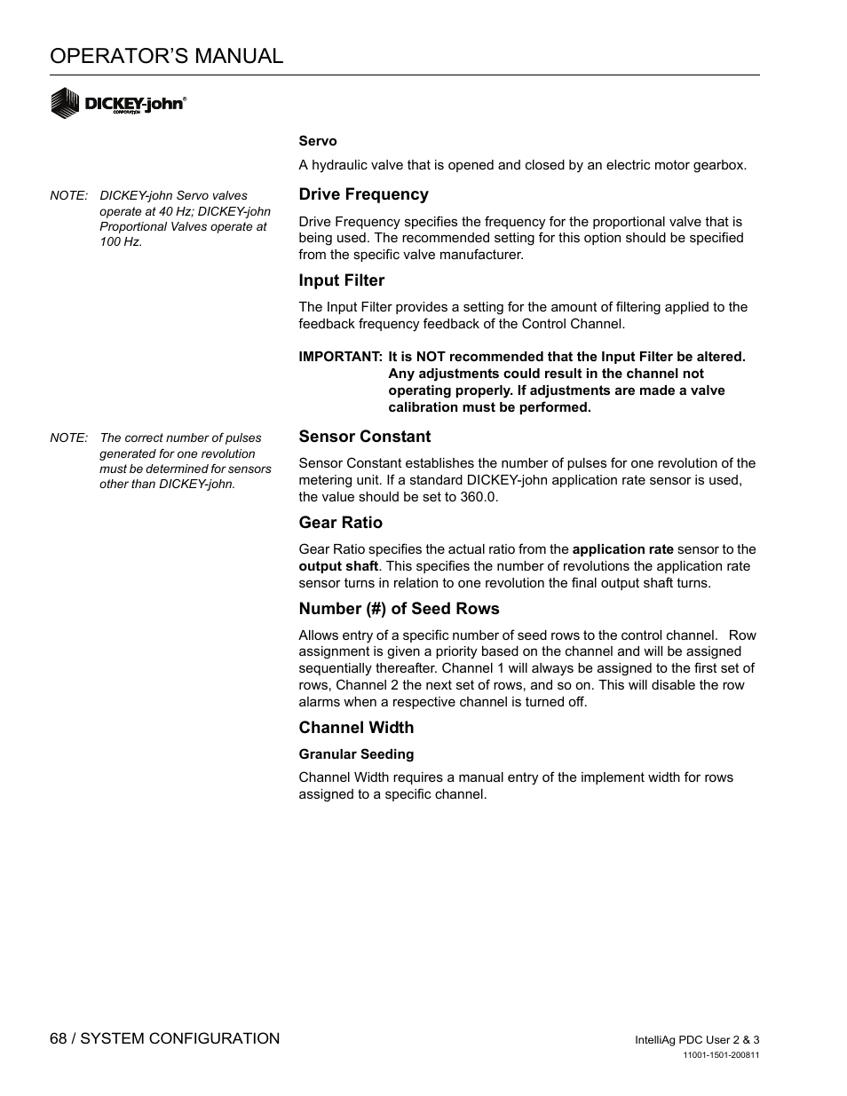 Operator’s manual | Great Plains DICKEY-john IntelliAg Planter-Drill Control L3 User Manual | Page 76 / 185