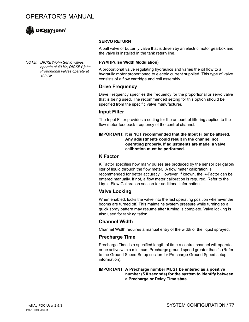 Operator’s manual | Great Plains DICKEY-john IntelliAg Planter-Drill Control L3 User Manual | Page 85 / 185