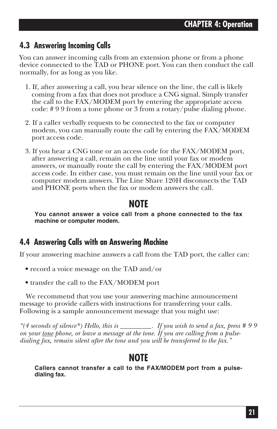 Black Box 120H User Manual | Page 20 / 25