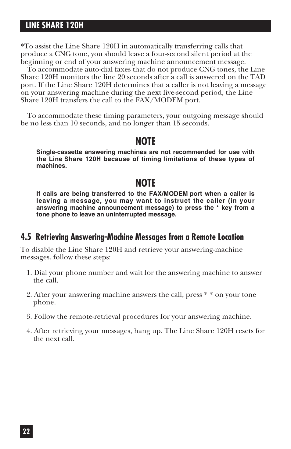 Black Box 120H User Manual | Page 21 / 25