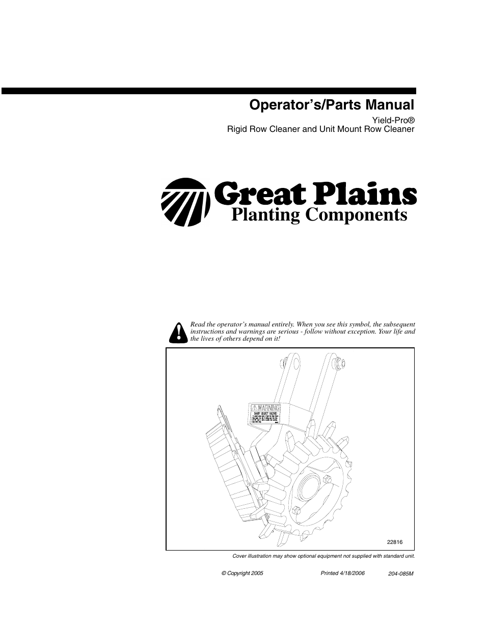 Great Plains Planter Unit-Mount Row Cleaners User Manual | 22 pages