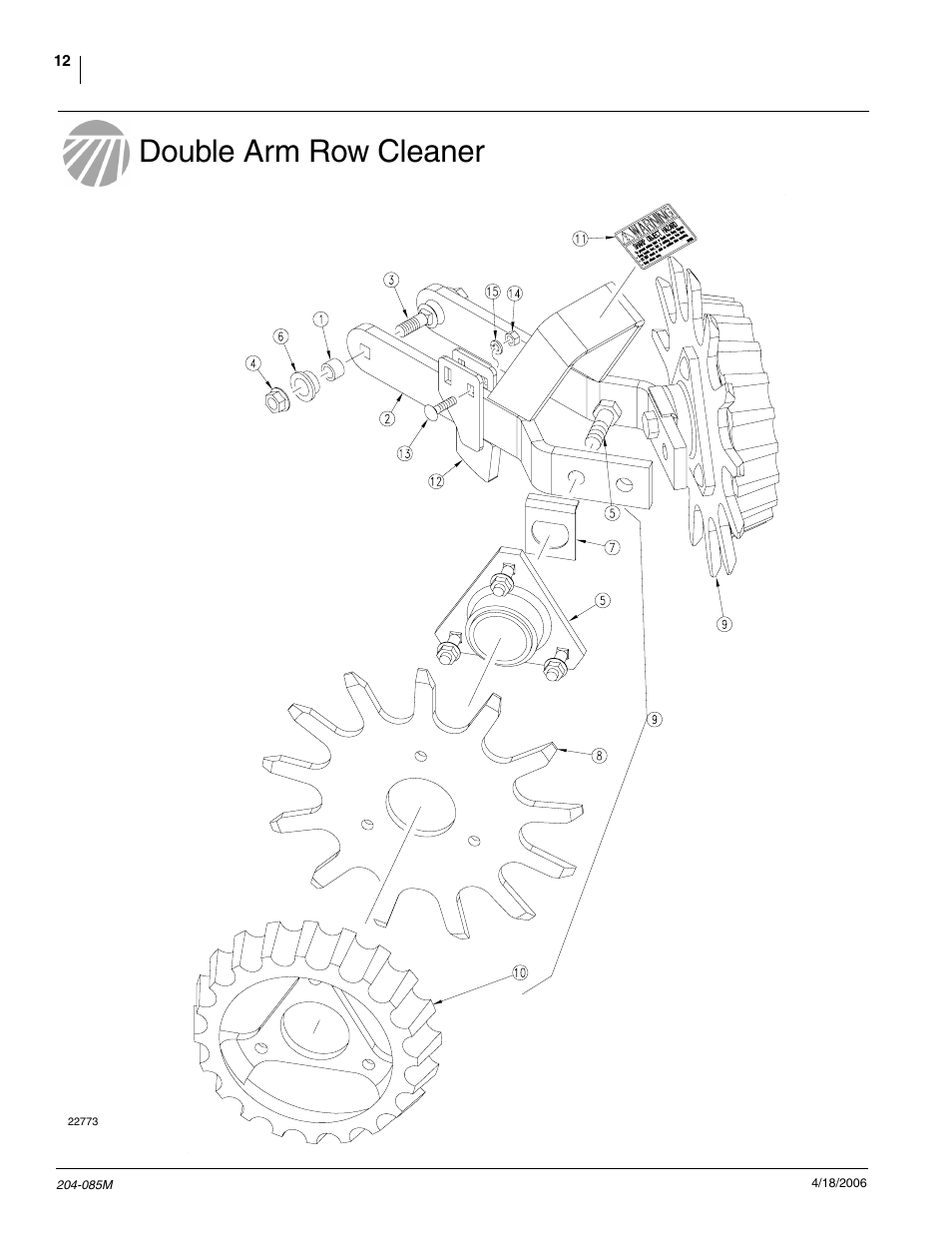 Double arm row cleaner | Great Plains Planter Unit-Mount Row Cleaners User Manual | Page 14 / 22