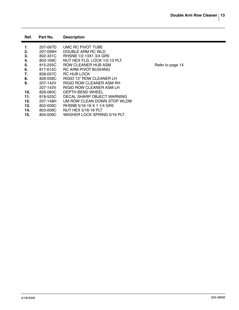 Great Plains Planter Unit-Mount Row Cleaners User Manual | Page 15 / 22