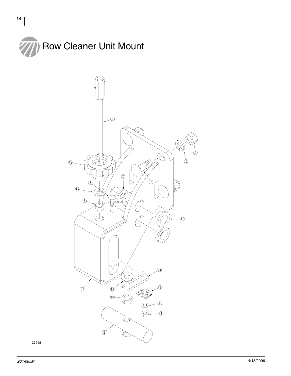 Row cleaner unit mount | Great Plains Planter Unit-Mount Row Cleaners User Manual | Page 16 / 22