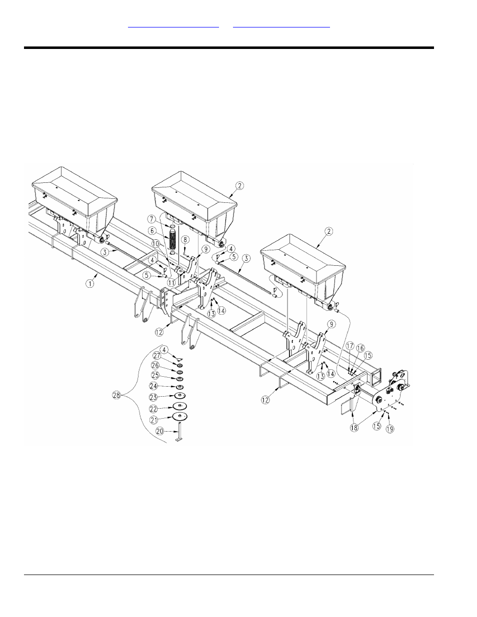 Dry fertilizer hopper mounting | Great Plains YP925TD Parts Manual User Manual | Page 10 / 124