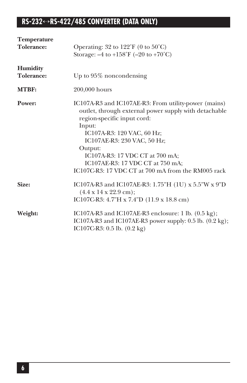Black Box IC107A-R3 User Manual | Page 7 / 20