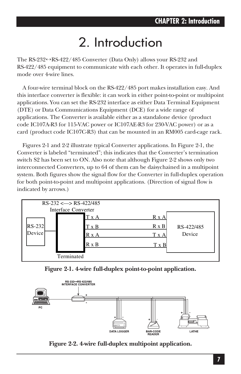 Introduction, Chapter 2: introduction | Black Box IC107A-R3 User Manual | Page 8 / 20