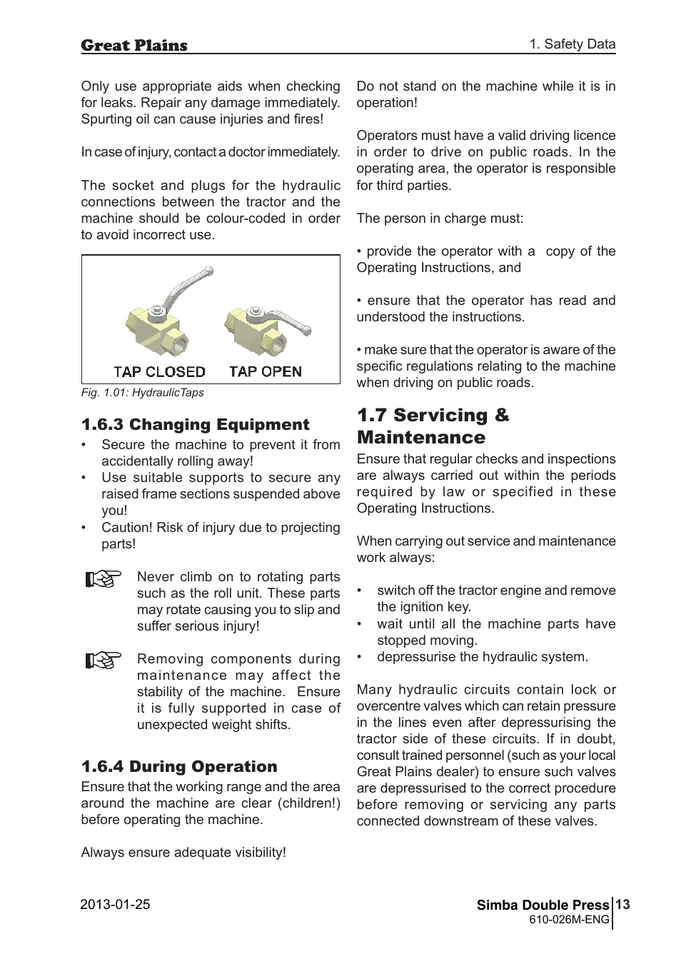 7 servicing & maintenance | Great Plains Simba Double Press 2013 Operator Manual User Manual | Page 13 / 40