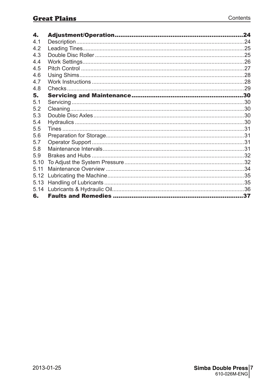 Great Plains Simba Double Press 2013 Operator Manual User Manual | Page 7 / 40