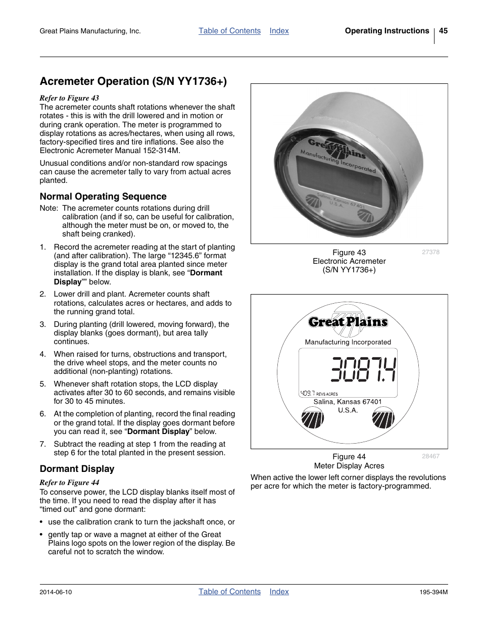 Acremeter operation (s/n yy1736+), Normal operating sequence, Dormant display | Normal operating sequence dormant display | Great Plains 3S-4000F Operator Manual User Manual | Page 49 / 114
