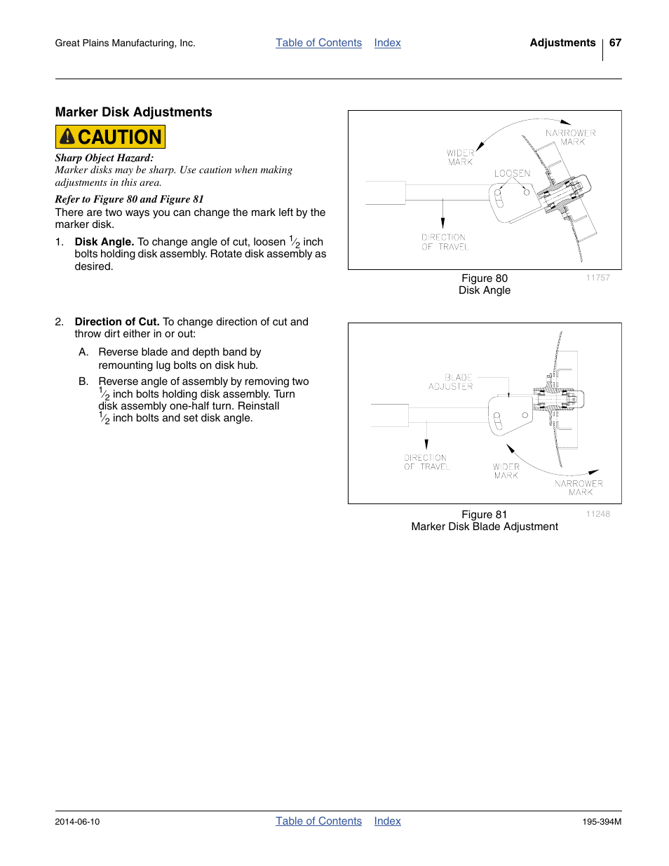 Marker disk adjustments | Great Plains 3S-4000F Operator Manual User Manual | Page 71 / 114