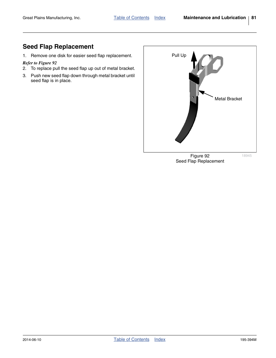 Seed flap replacement | Great Plains 3S-4000F Operator Manual User Manual | Page 85 / 114