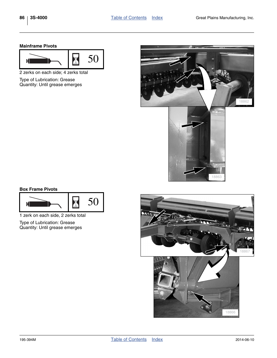 Mainframe pivots, Box frame pivots | Great Plains 3S-4000F Operator Manual User Manual | Page 90 / 114