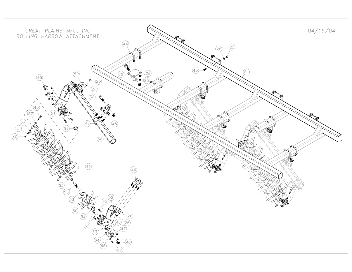 Great Plains 2200TT Rolling Harrow & Reel Assembly Instructions User Manual | Page 6 / 9