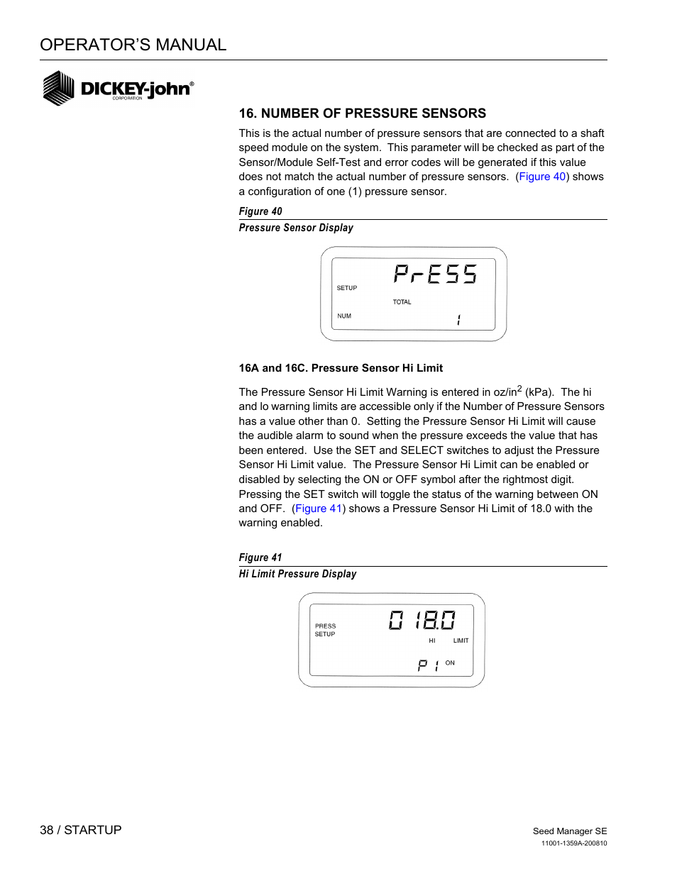 Operator’s manual | Great Plains DICKEY-john Seed Manager SE Operator Manual User Manual | Page 40 / 71