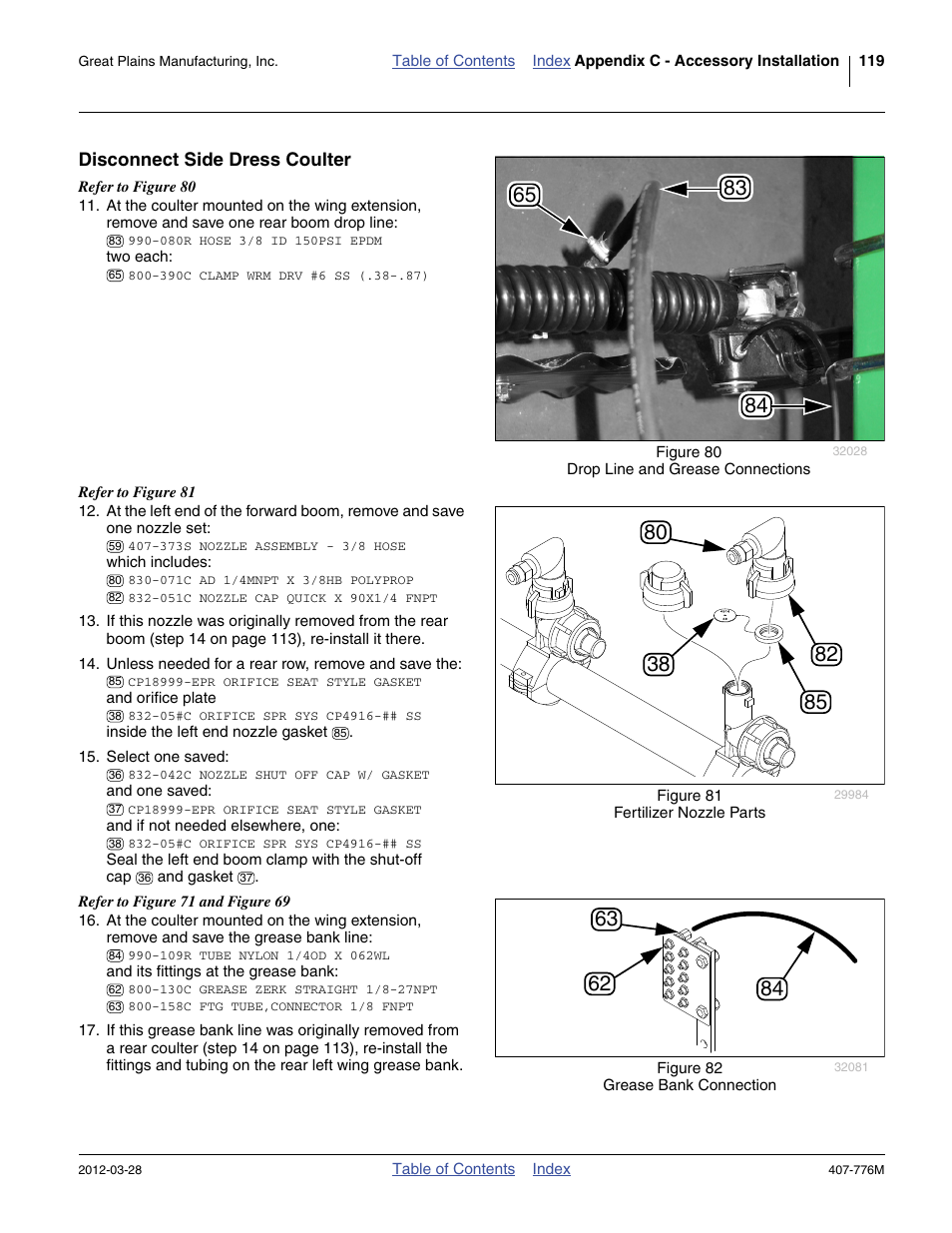 Disconnect side dress coulter | Great Plains NP4000 40-foot Operator Manual User Manual | Page 123 / 134