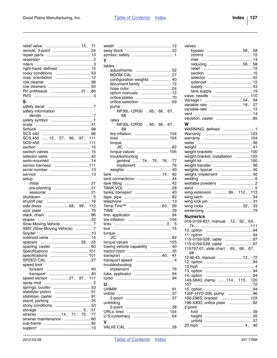 Great Plains NP4000 40-foot Operator Manual User Manual | Page 131 / 134