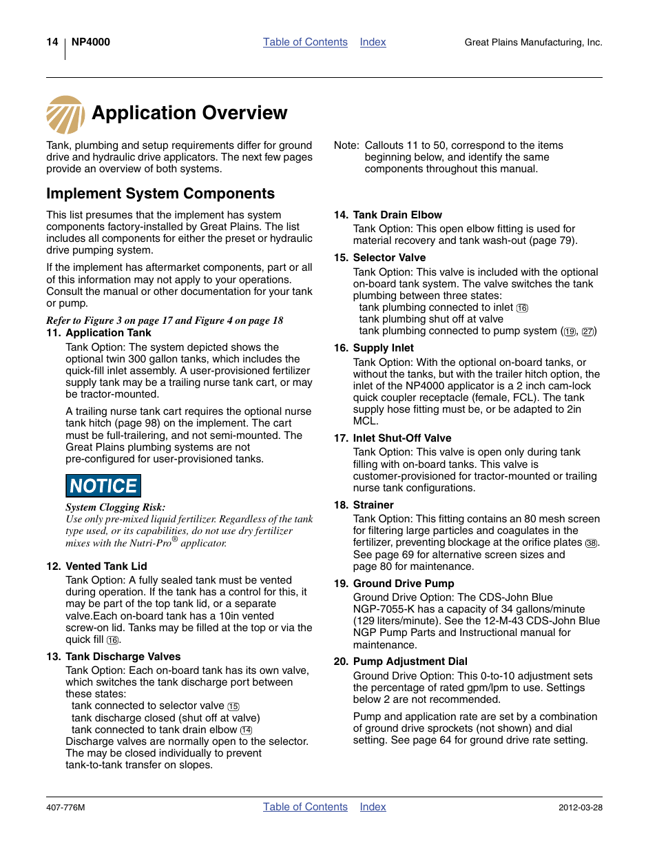 Application overview, Implement system components, Application overview implement system components | Great Plains NP4000 40-foot Operator Manual User Manual | Page 18 / 134