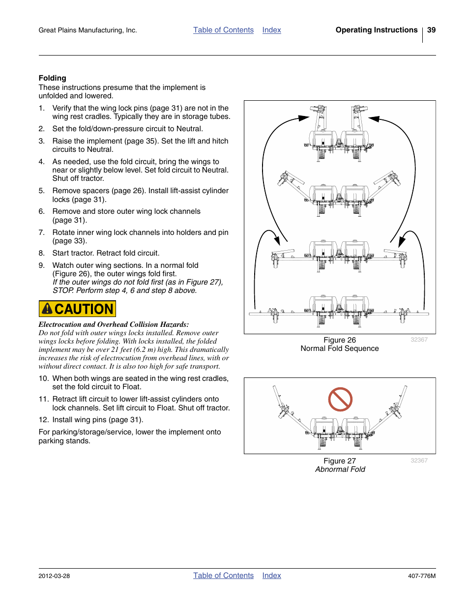 Folding | Great Plains NP4000 40-foot Operator Manual User Manual | Page 43 / 134
