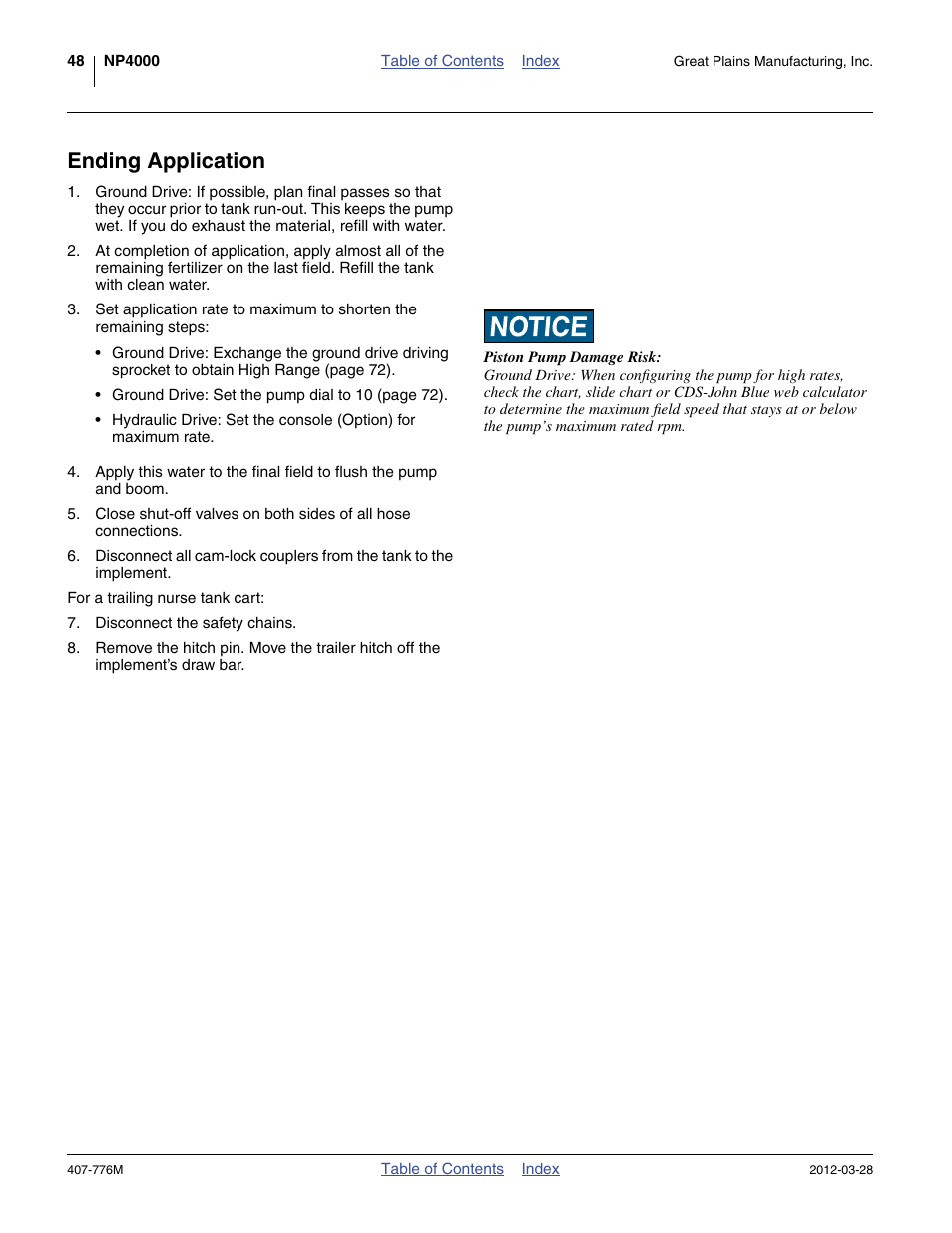 Ending application | Great Plains NP4000 40-foot Operator Manual User Manual | Page 52 / 134