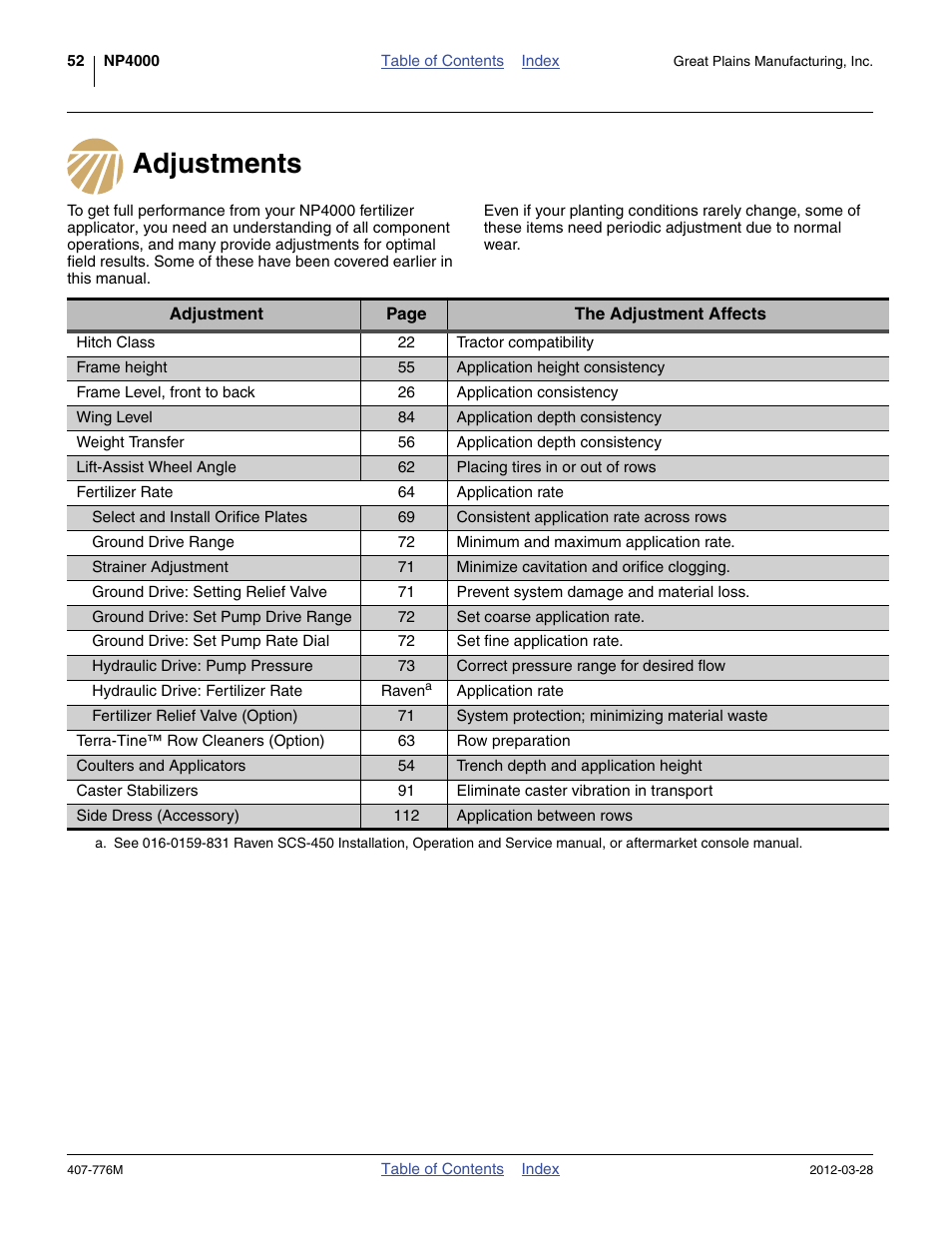 Adjustments | Great Plains NP4000 40-foot Operator Manual User Manual | Page 56 / 134