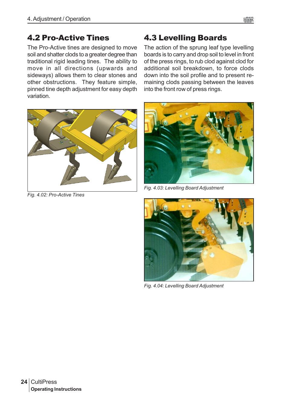 2 pro-active tines, 3 levelling boards | Great Plains P13114 2009 Operator Manual User Manual | Page 24 / 36