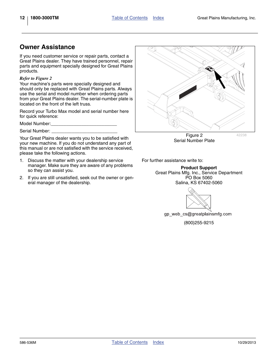 Owner assistance | Great Plains 3000TM Operator Manual User Manual | Page 16 / 44