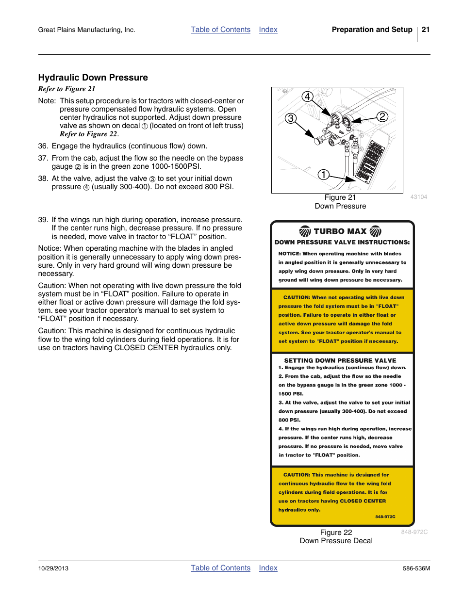 Hydraulic down pressure | Great Plains 3000TM Operator Manual User Manual | Page 25 / 44